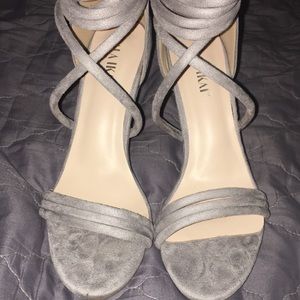 Never Been Worn Gray Suede Heels